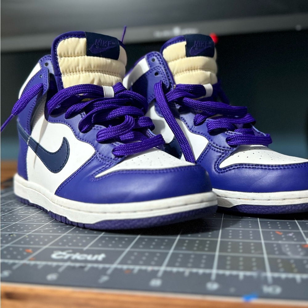 Nike Blue and White High-Top Sneakers